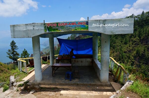 Our vantage point: Behind this stall