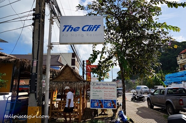 Just beside The Cliff Ao Nang Resort signboard